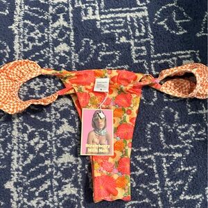 Strawberry Milk Mob floral/checkered bikini bottom
